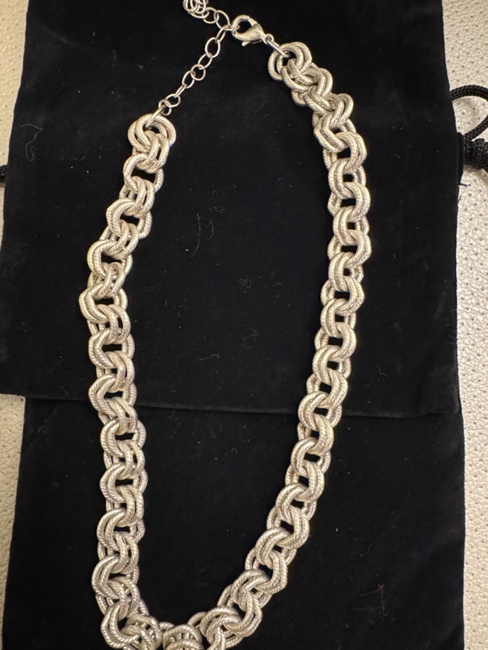 Silver Rope Link Necklace - Women Jewelry